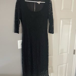 Eva Mendes size 8 black three quarter sleeve dress